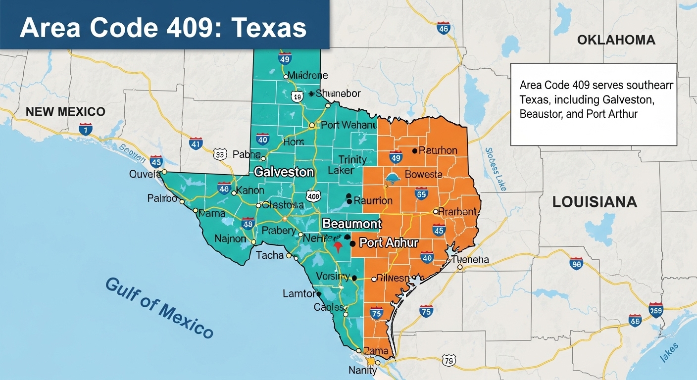 Where Is Area Code 409